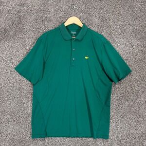 Masters Tech Golf Polo Shirt Mens L Green Performance Stretch Augusta Logo